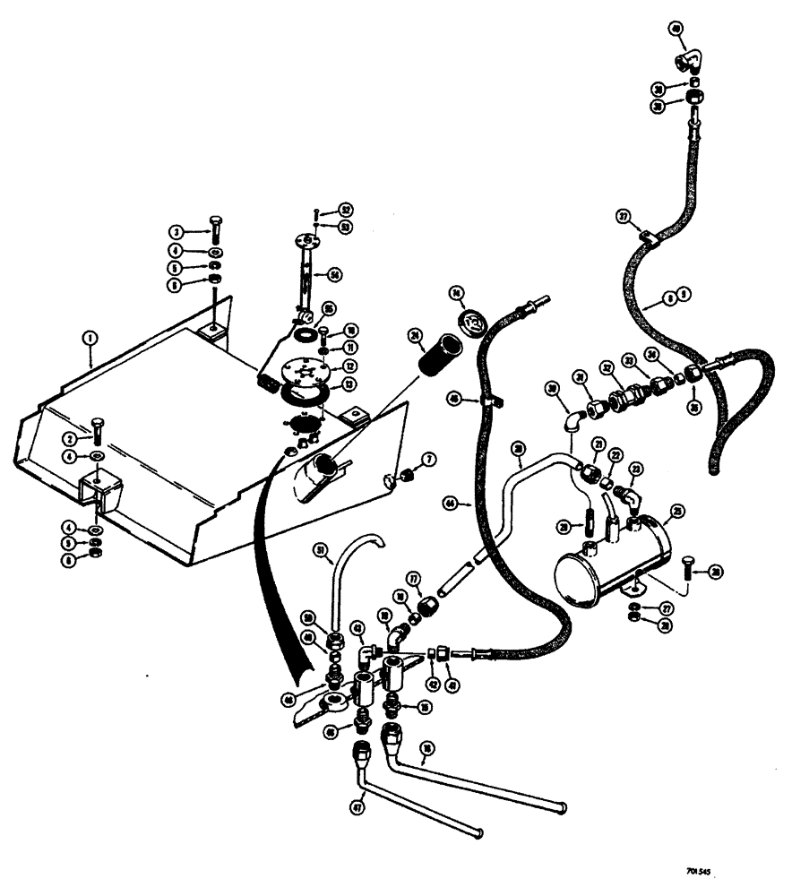 Схема запчастей Case W26B - (274) - FUEL TANK AND RELATED PARTS EARLY PRODUCTION (03) - FUEL SYSTEM