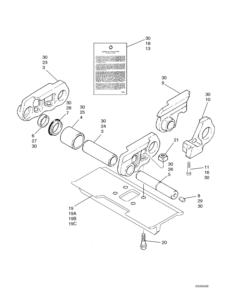 Схема запчастей Case 750L - (05-11) - TRACK CHAIN, EXTENDED LIFE (11) - TRACKS/STEERING