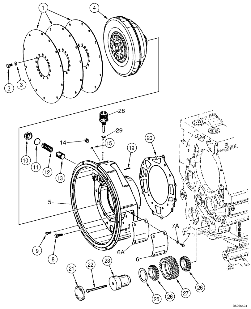 Схема запчастей Case 921E - (06-03) - TRANSMISSION - CONVERTER (06) - POWER TRAIN