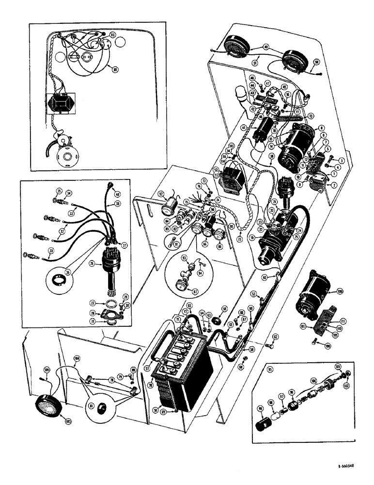 Схема запчастей Case 310G - (072) - STARTER, GENERATOR, BATTERY AND WIRING - GAS (POSITIVE BATTERY GROUND) (06) - ELECTRICAL SYSTEMS