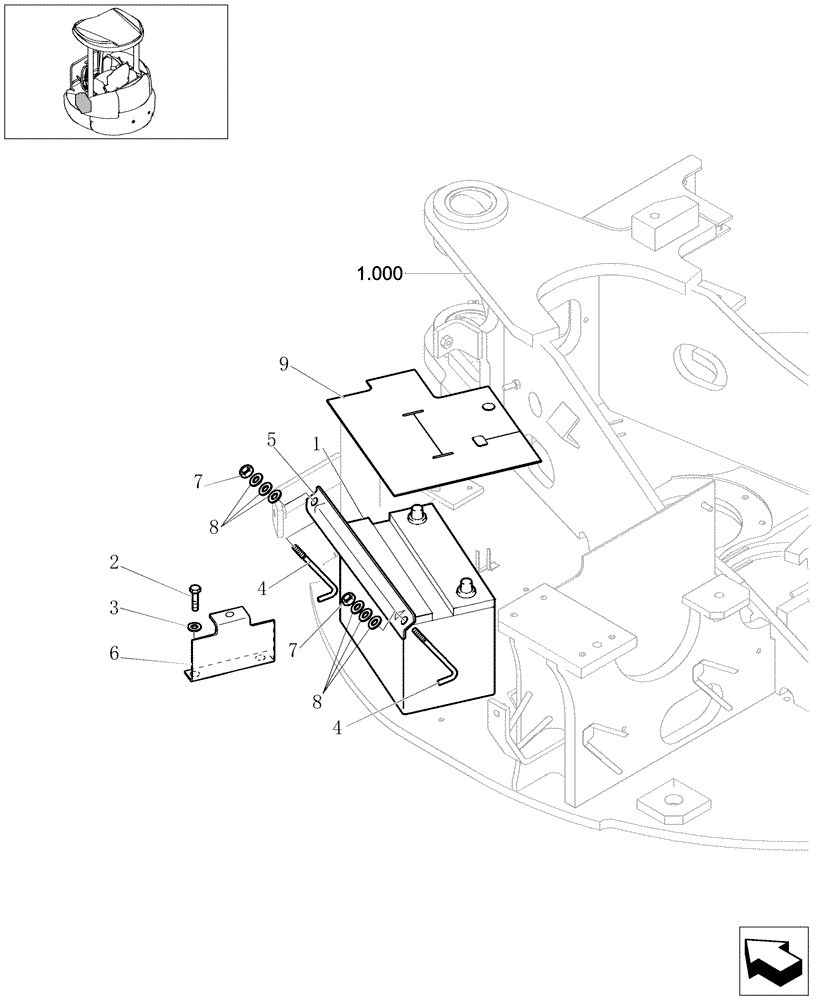 Схема запчастей Case CX27B - (1.220[01]) - ELECTRIC SYSTEM - BATTERY (01) - Section 1