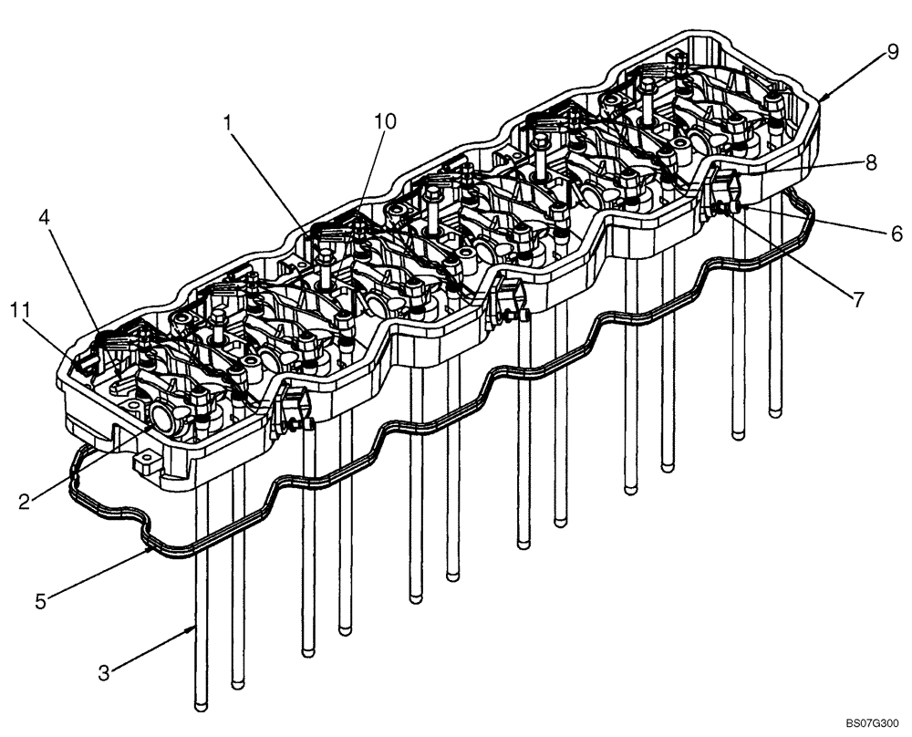 Схема запчастей Case 621E - (02-33) - ROCKER ARMS (02) - ENGINE