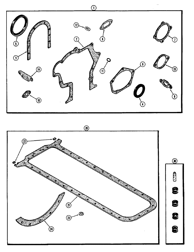 Схема запчастей Case 400C - (040) - ENGINE GASKET KITS, (336B) DIESEL ENGINE, CYLINDER BLOCK KIT (02) - ENGINE