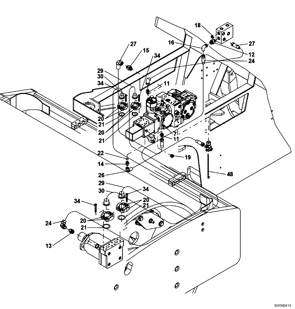 Схема запчастей Case SV216 - (35.910.02[02]) - LINES, VIBRATORY DRUM (P.I.N. DDD001216 AND AFTER) (GROUP 324) (ND142130) (35) - HYDRAULIC SYSTEMS