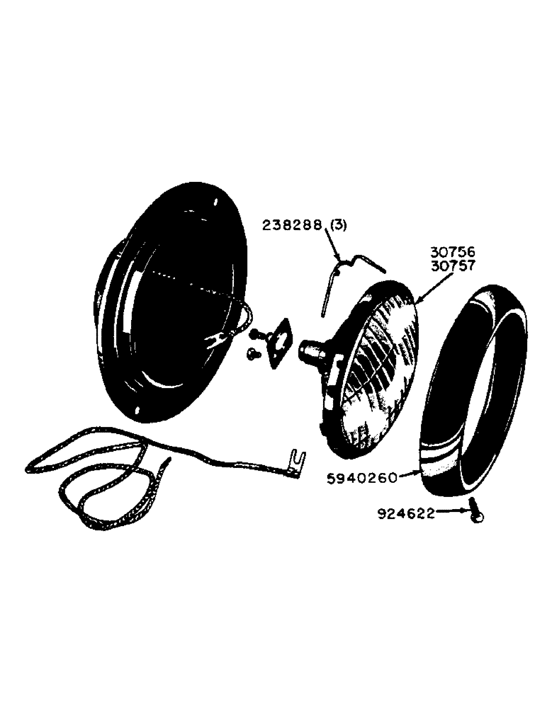 Схема запчастей Case 320 - (051) - PARTS FOR 36516 AND 37819 HEAD LAMPS (04) - ELECTRICAL SYSTEMS