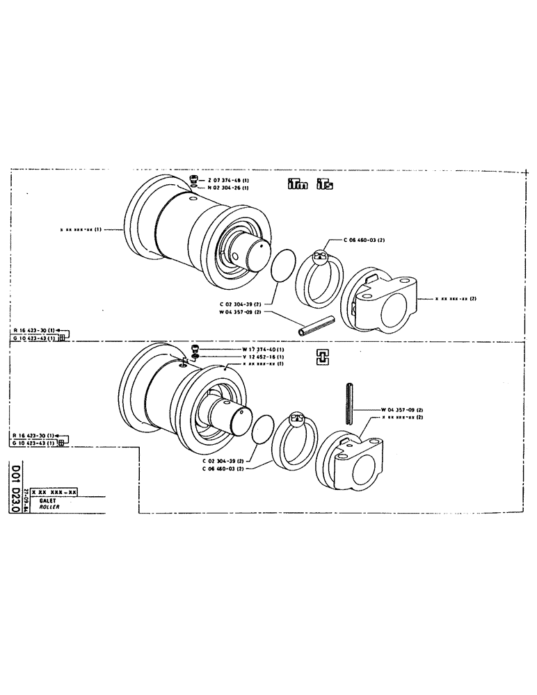 Схема запчастей Case 160CL - (090) - ROLLER (04) - UNDERCARRIAGE