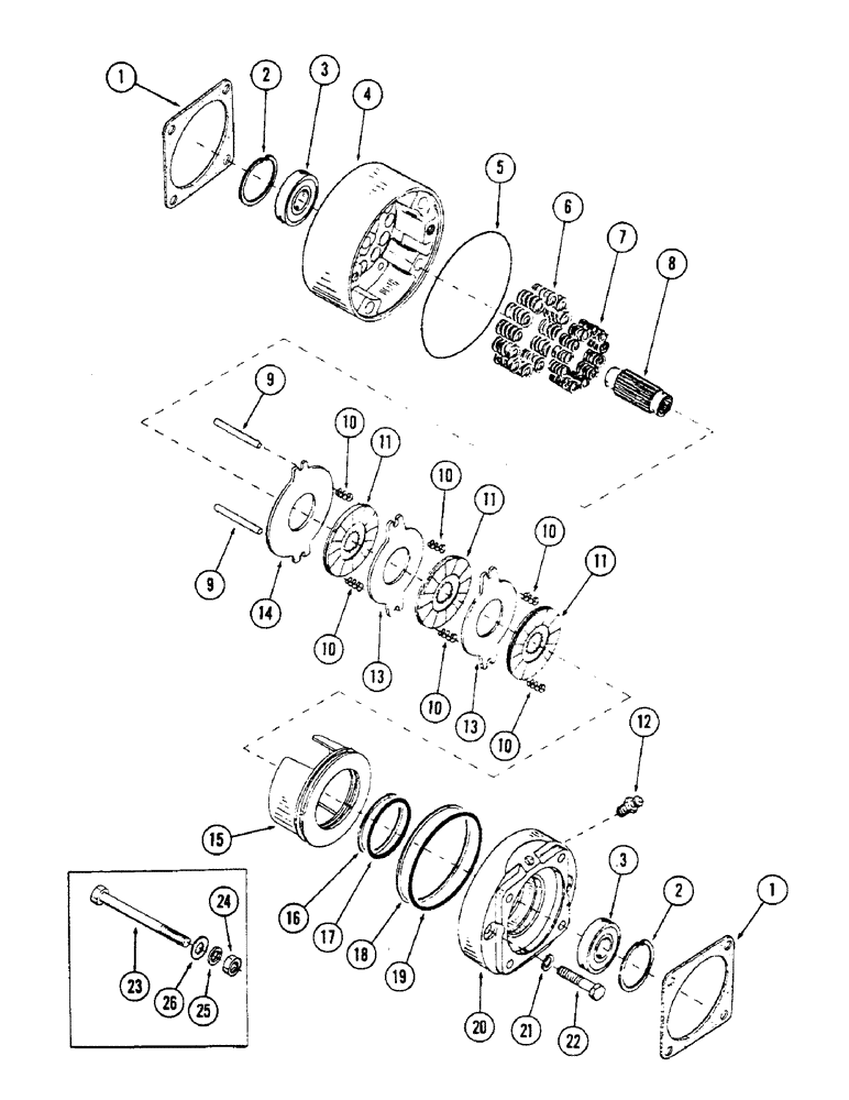 Схема запчастей Case 50 - (034) - TRACK DRIVE BRAKE, (USED ON UNITS W/ SN. 6280055 - 6280070)(SN. 6279926 & AFTER) (48) - TRACKS & TRACK SUSPENSION