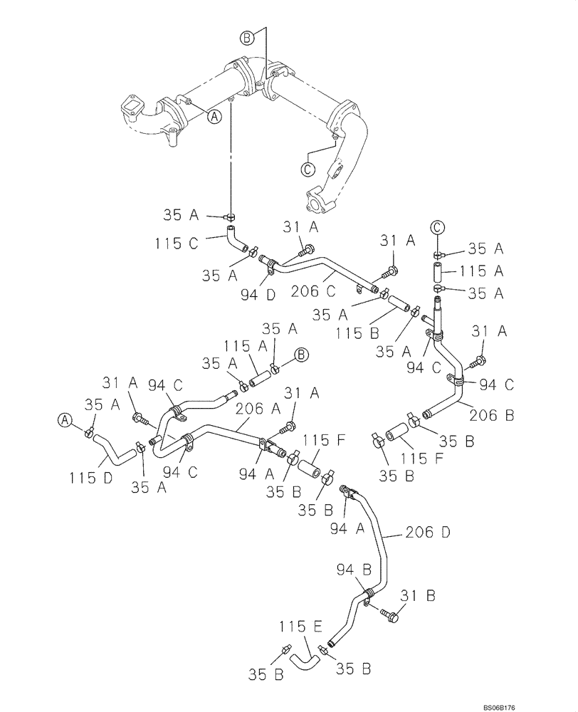 Схема запчастей Case CX700 - (02-032-02[01]) - ENGINE WATER CIRCUIT (02) - ENGINE