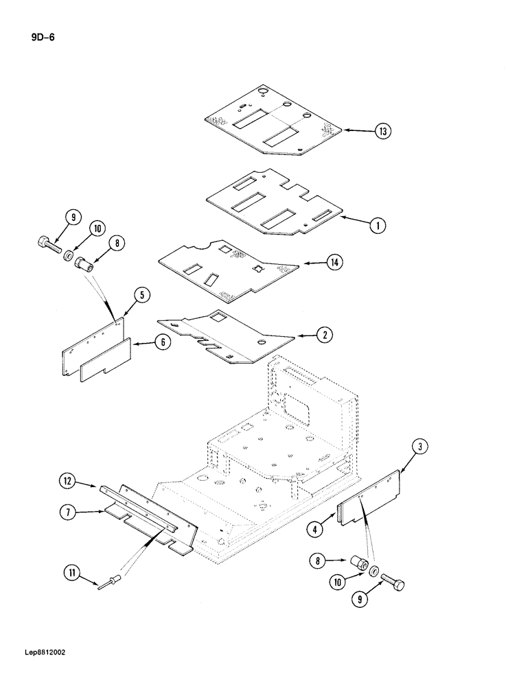 Схема запчастей Case 688 - (9D-06) - OPERATOR COMPARTMENT PANELS AND FLOORMATS (09) - CHASSIS