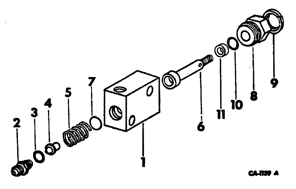 Схема запчастей Case 3400 - (042) - FOOT-N- INCH AND DECELERATOR VALVE (35) - HYDRAULIC SYSTEMS