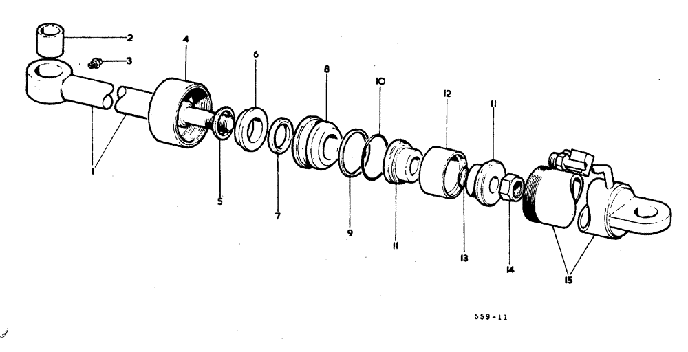 Схема запчастей Case 3400 - (162) - CLAM CYLINDER ASSEMBLY (82) - FRONT LOADER & BUCKET