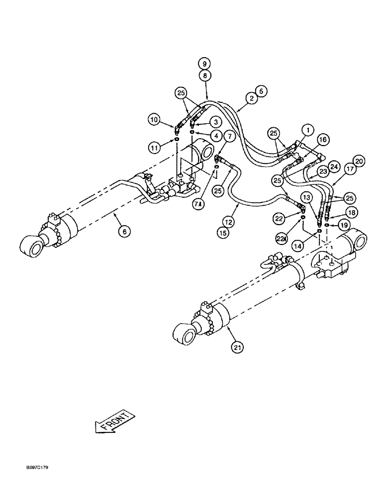 Схема запчастей Case 9030B - (8-110) - ARM AND BOOM HOLDING OPTION, BOOM COMPONENTS, STANDARD OR LONG REACH MODELS (08) - HYDRAULICS