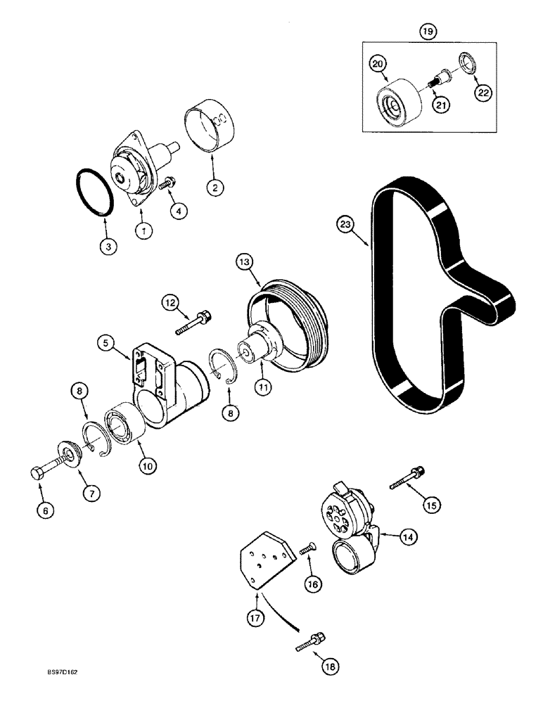 Схема запчастей Case 9010B - (2-030) - WATER PUMP SYSTEM, 4TA-390 ENGINE, P.I.N. DAC01#2001 AND AFTER (02) - ENGINE