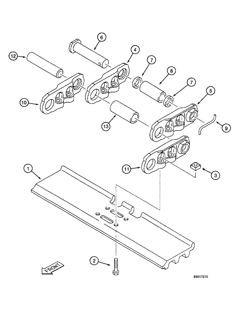 Схема запчастей Case 9040B - (5-06) - TRACK CHAIN AND SHOES, ALL MODELS EXCEPT TIMBER KING MODELS (11) - TRACKS/STEERING