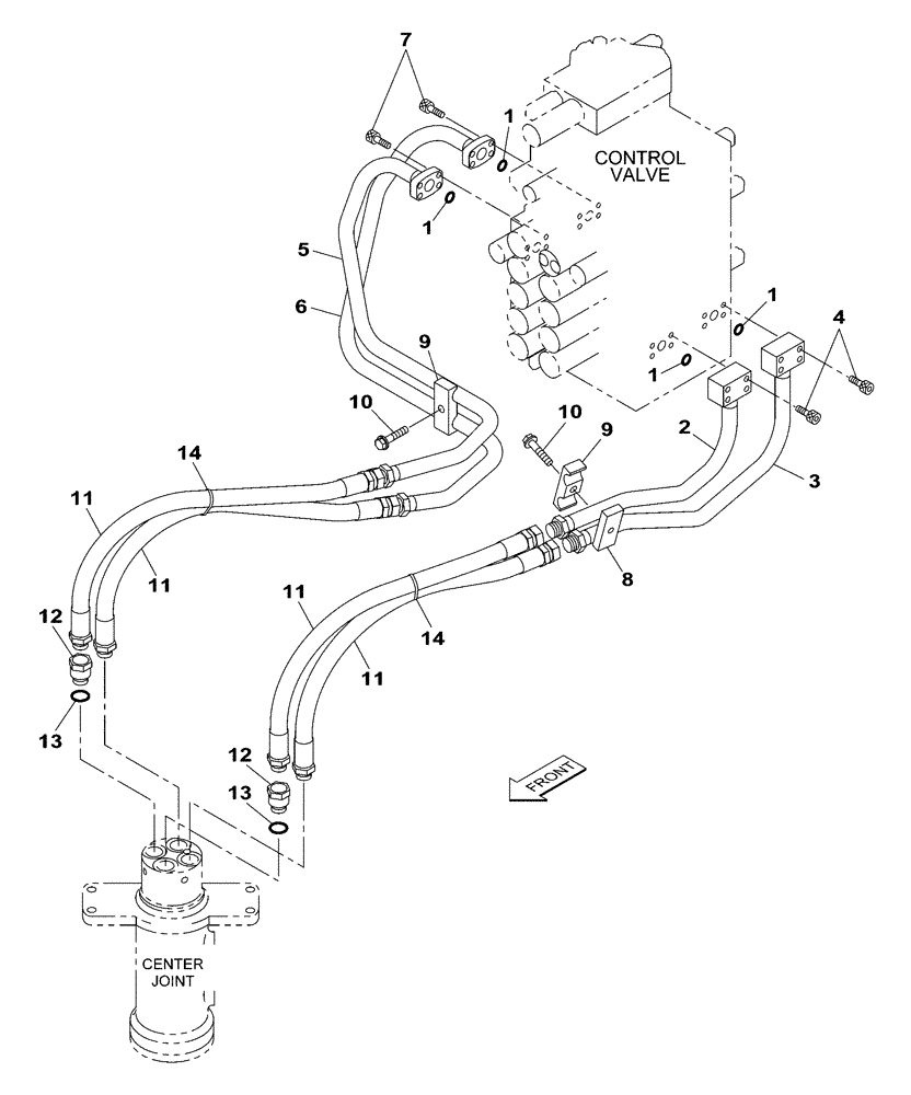 Схема запчастей Case CX250C - (08-007[00]) - HYDRAULIC CIRCUIT - TRAVEL (08) - HYDRAULICS