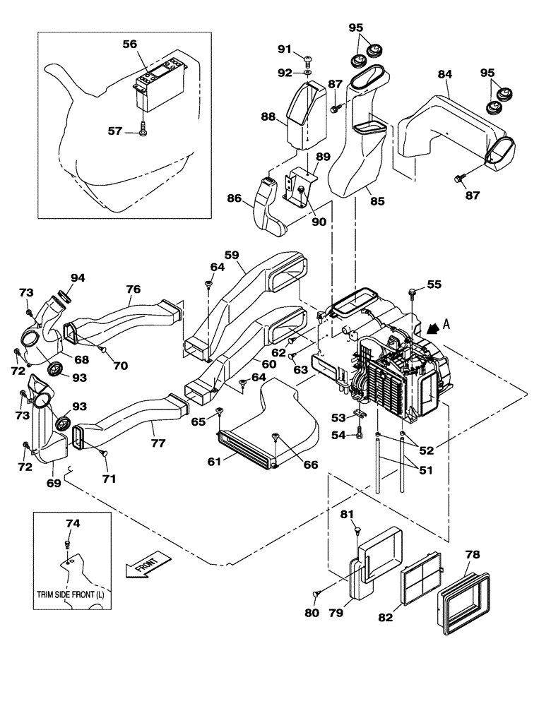 Схема запчастей Case CX300C - (09-026-00[01]) - CAB AIR CONDITIONING - CAB (09) - CHASSIS/ATTACHMENTS