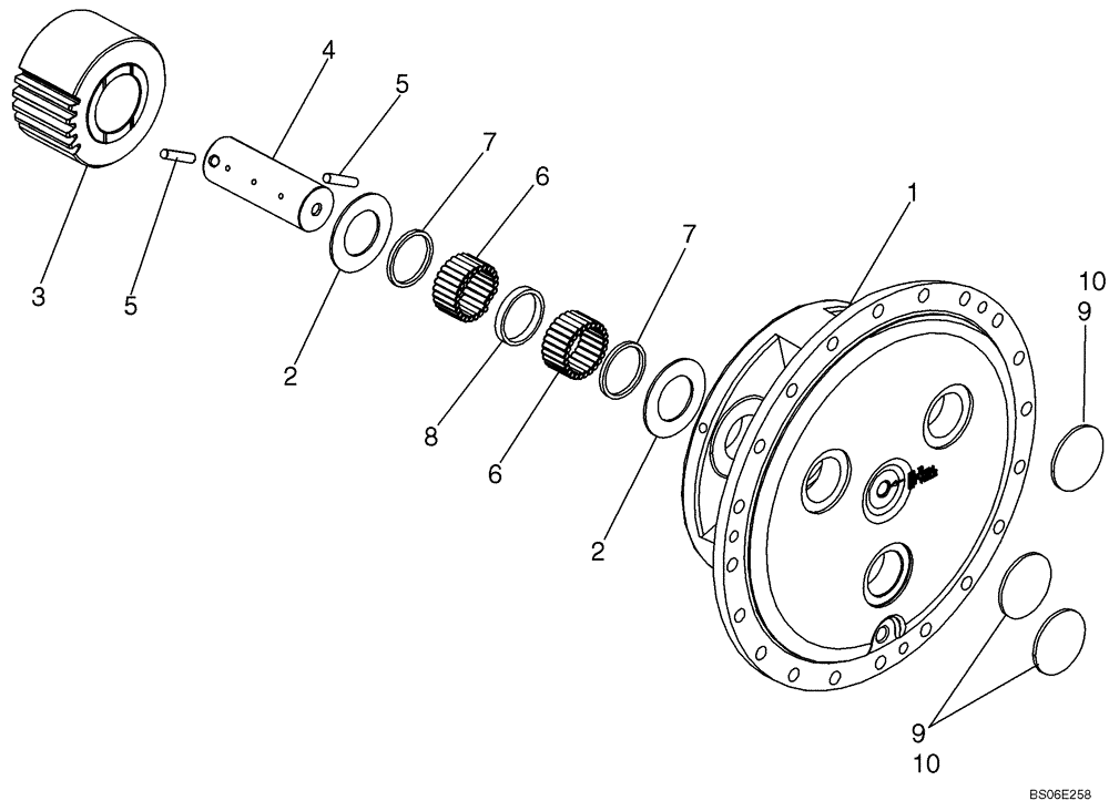 Схема запчастей Case 1150K - (06-07) - PLANETARY, FINAL DRIVE ASSEMBLY (06) - POWER TRAIN