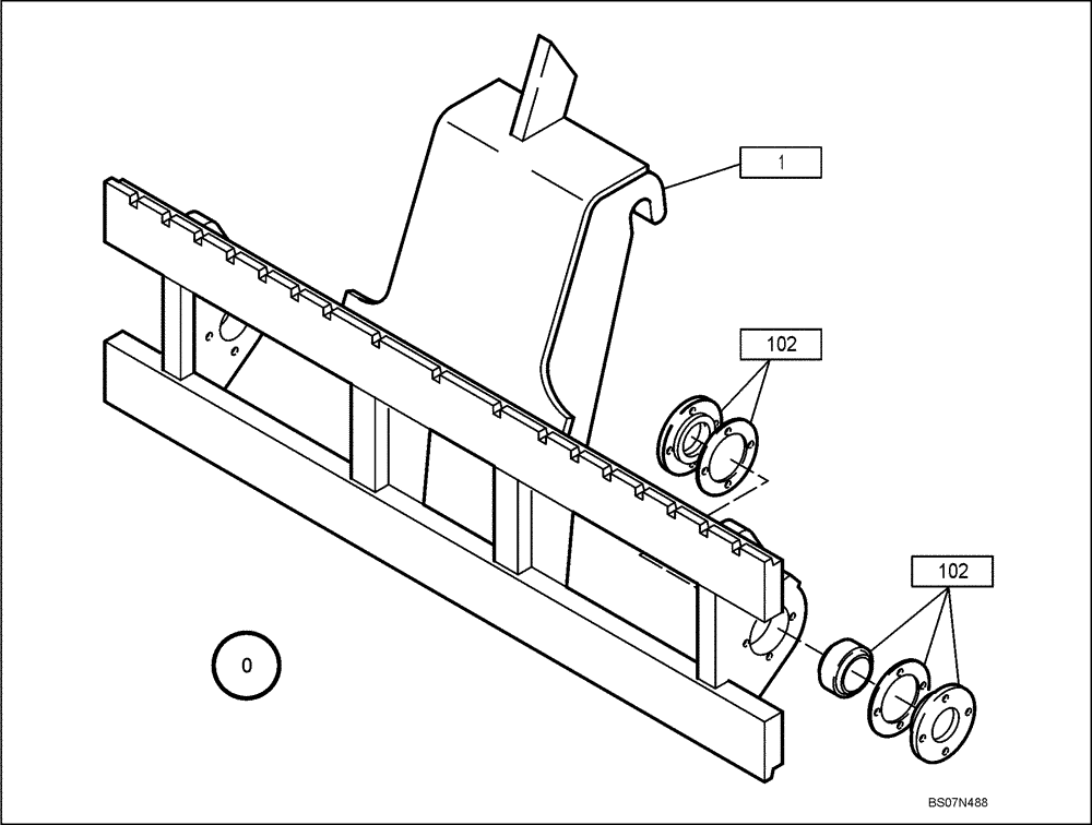 Схема запчастей Case 221D - (70.311[2991158000]) - FORK CARRIAGE COMPLETE 1450MM (82) - FRONT LOADER & BUCKET