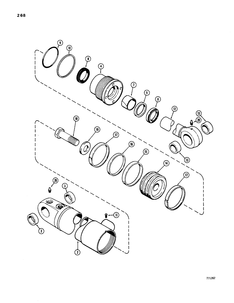 Схема запчастей Case 1450 - (268) - G101272 AND G101273 RIPPER CYLINDERS, TUBE OR GLAND IS STAMPED W/CYLINDER PN 4"(102MM) ID CYLINDER (08) - HYDRAULICS