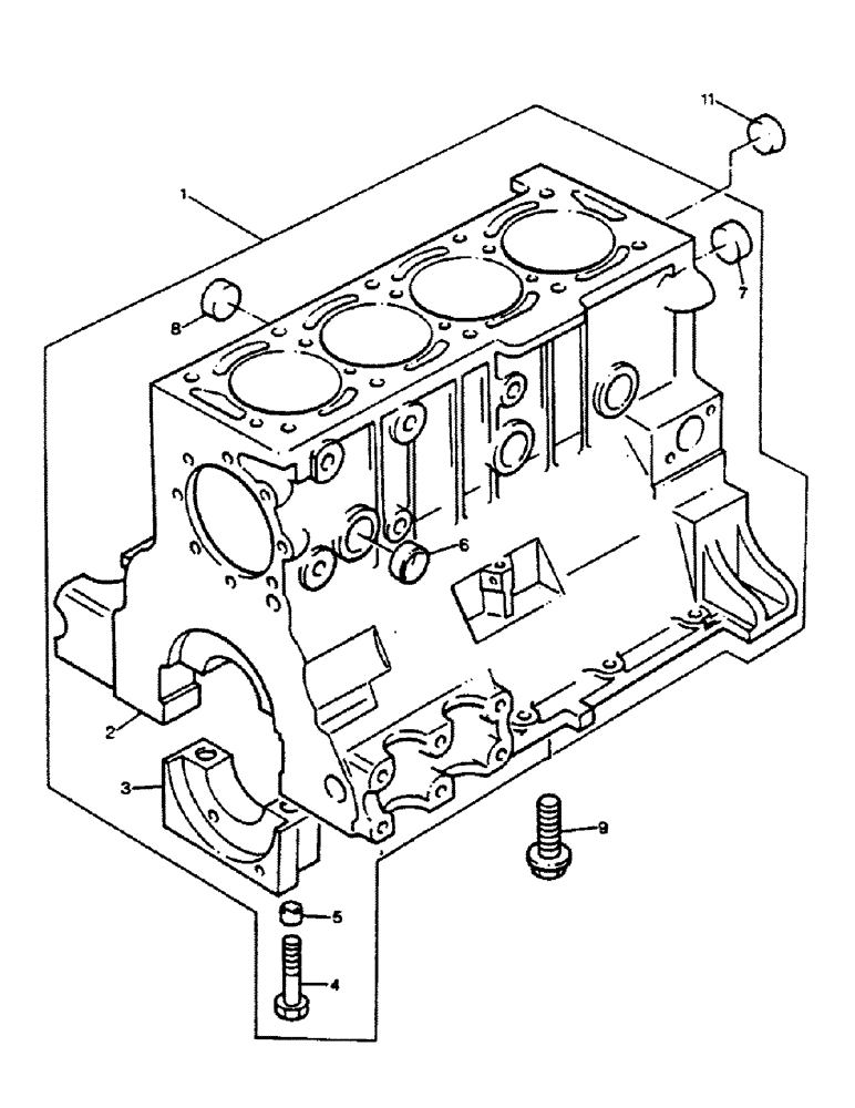 Схема запчастей Case 221B - (2-14) - CYLINDER BLOCK, 121B (DAH1215912-) / 221B (DAH2215913-) (02) - ENGINE