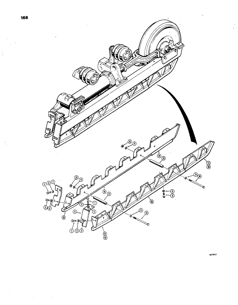 Схема запчастей Case 850 - (166) - TRACK GUIDES - 6 ROLLER (04) - UNDERCARRIAGE