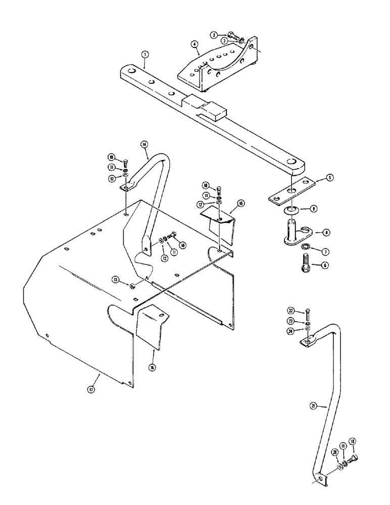 Схема запчастей Case 580B - (237C) - SWINGING DRAWBAR, ASSIST HANDLE AND STEP, SWINGING DRAWBAR, ASSIST HANDLE & STEP (09) - CHASSIS/ATTACHMENTS