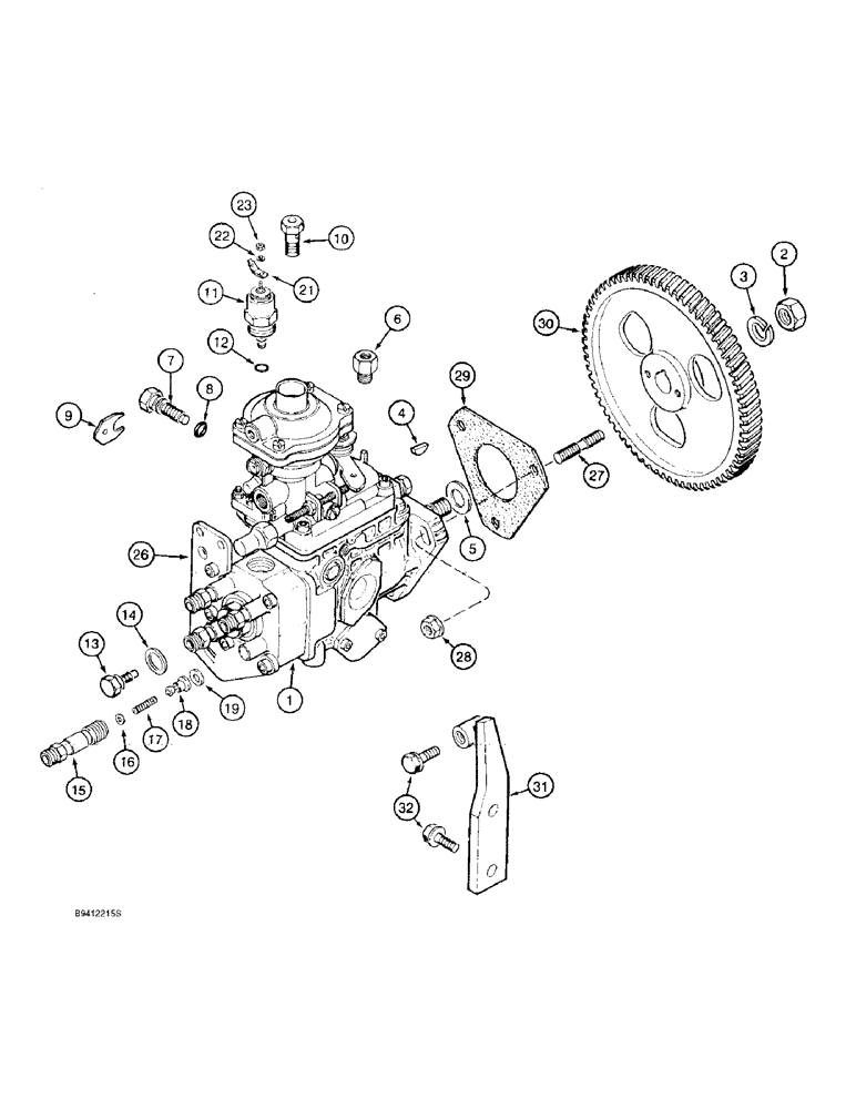 Схема запчастей Case 590SL - (3-10) - FUEL INJECTION PUMP AND DRIVE, 4T-390 ENGINE (03) - FUEL SYSTEM