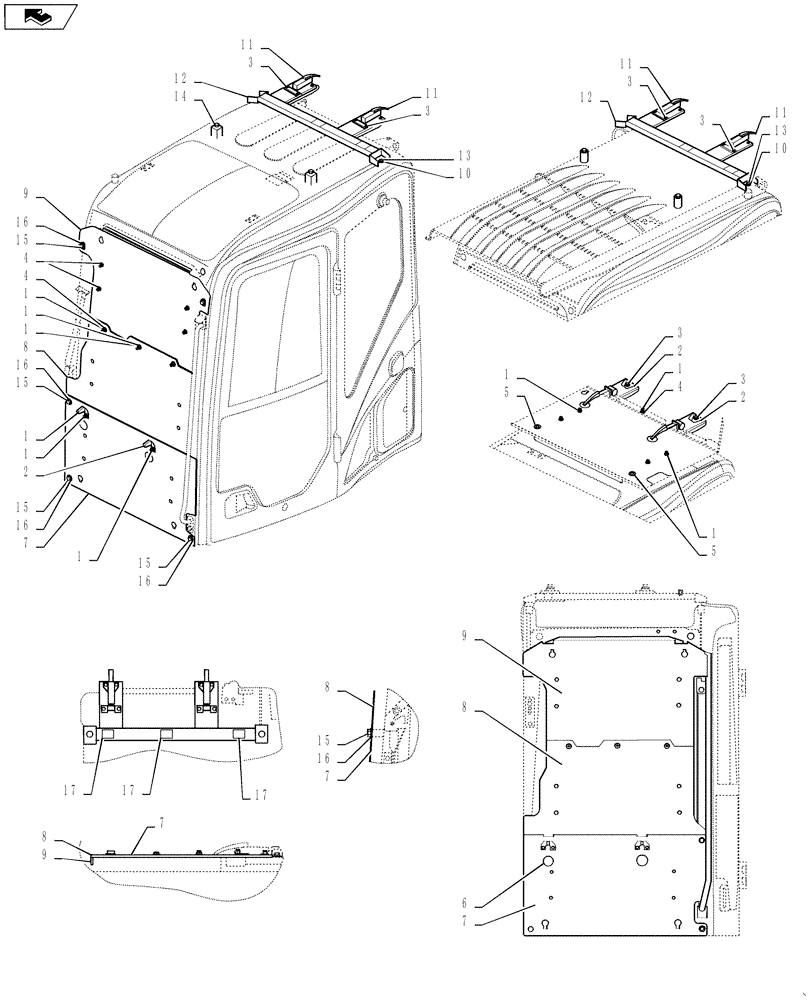 Схема запчастей Case CX235C SR - (90.116.05) - COVER CAB GUARD (90) - PLATFORM, CAB, BODYWORK AND DECALS