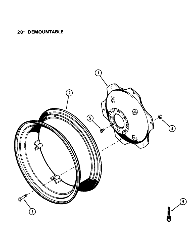 Схема запчастей Case 580B - (158) - 28" REAR WHEELS, 28" DEMOUNTABLE (06) - POWER TRAIN