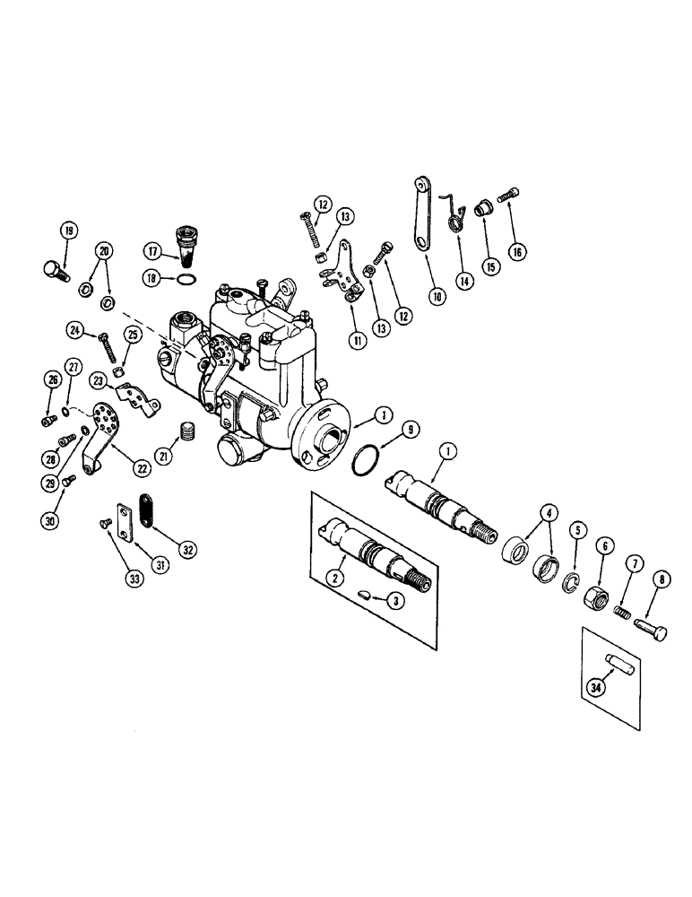 Схема запчастей Case 580B - (049A) - FUEL INJECTION PUMP, (188) DIESEL ENGINE, POWER SHUTTLE USED PRIOR TO ENG SN 2726393 (03) - FUEL SYSTEM