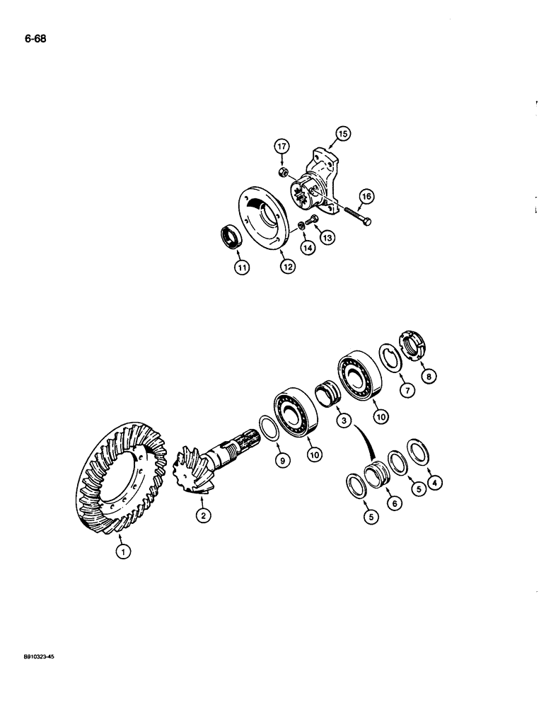 Схема запчастей Case 680L - (6-68) - REAR AXLE, RING AND PINION GEAR SET (06) - POWER TRAIN