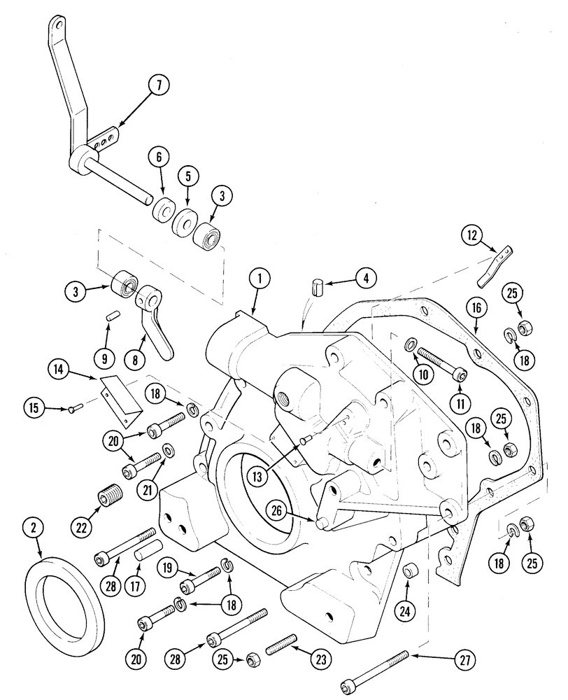 Схема запчастей Case 1835C - (2-54) - GEAR COVER, TM-20 GASOLINE ENGINE (02) - ENGINE