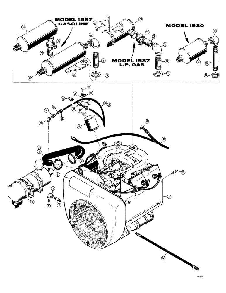 Схема запчастей Case 1500-SERIES - (010) - WISCONSIN GASOLINE ENGINE (10) - ENGINE