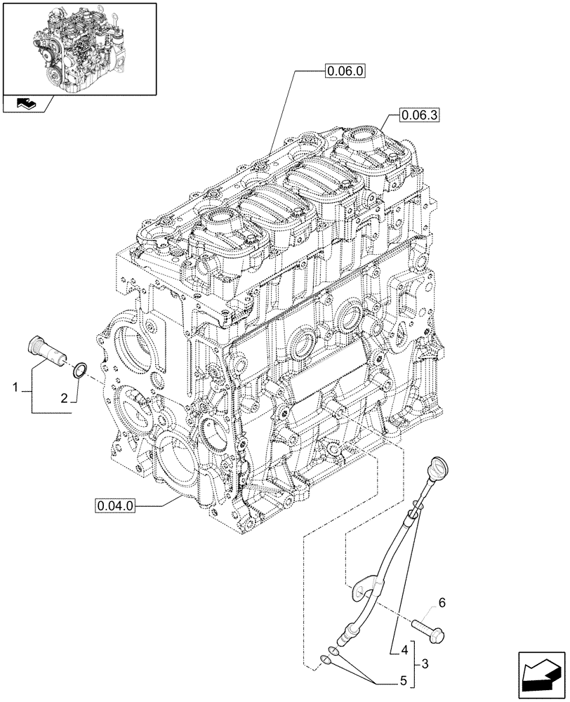 Схема запчастей Case 321E - (0.27.0) - ENGINE OIL DIPSTICK (01) - ENGINE