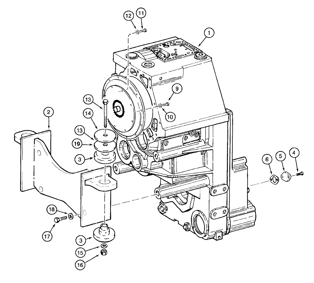 Схема запчастей Case 921B - (6-006) - TRANSMISSION MOUNTING (06) - POWER TRAIN