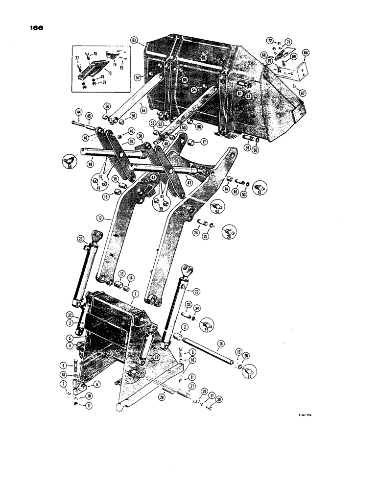 Схема запчастей Case 450 - (166) - LOADER (05) - UPPERSTRUCTURE CHASSIS