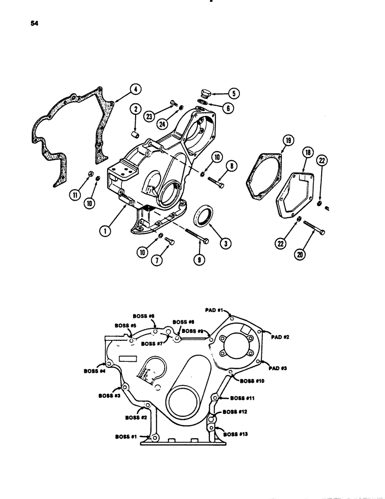 Схема запчастей Case 780B - (054) - TIMING GEAR COVER, 336BDT DIESEL ENGINE (03) - FUEL SYSTEM