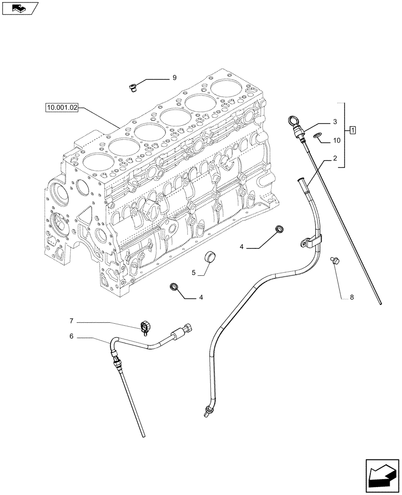 Схема запчастей Case F4HFE613P A004 - (10.304.01) - OIL LEVEL CHECK (504310590 - 504088054) (10) - ENGINE