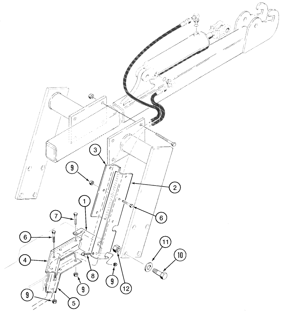 Схема запчастей Case 960 - (09-37) - MOUNTING GUARD, HYDRAULIC CRUMBER (09) - CHASSIS