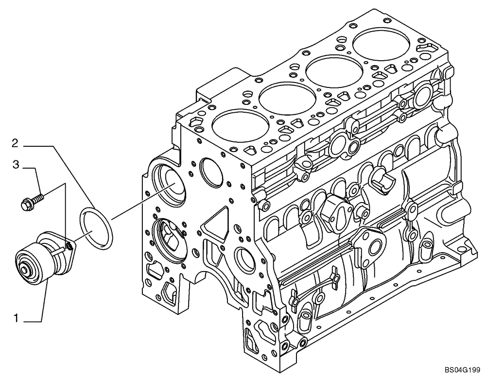 Схема запчастей Case 521D - (02-24) - WATER PUMP (02) - ENGINE