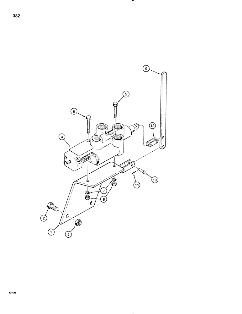 Схема запчастей Case SD100 - (382) - HYDRA-BORER VALVE MOUNTING AND CONTROLS (35) - HYDRAULIC SYSTEMS