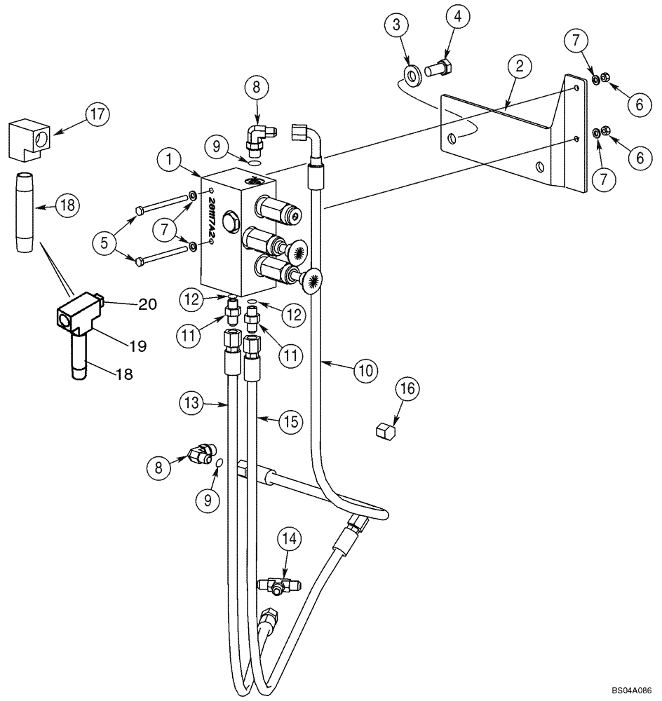 Схема запчастей Case 70XT - (07-06) - BRAKE RELEASE - MANUAL (07) - BRAKES