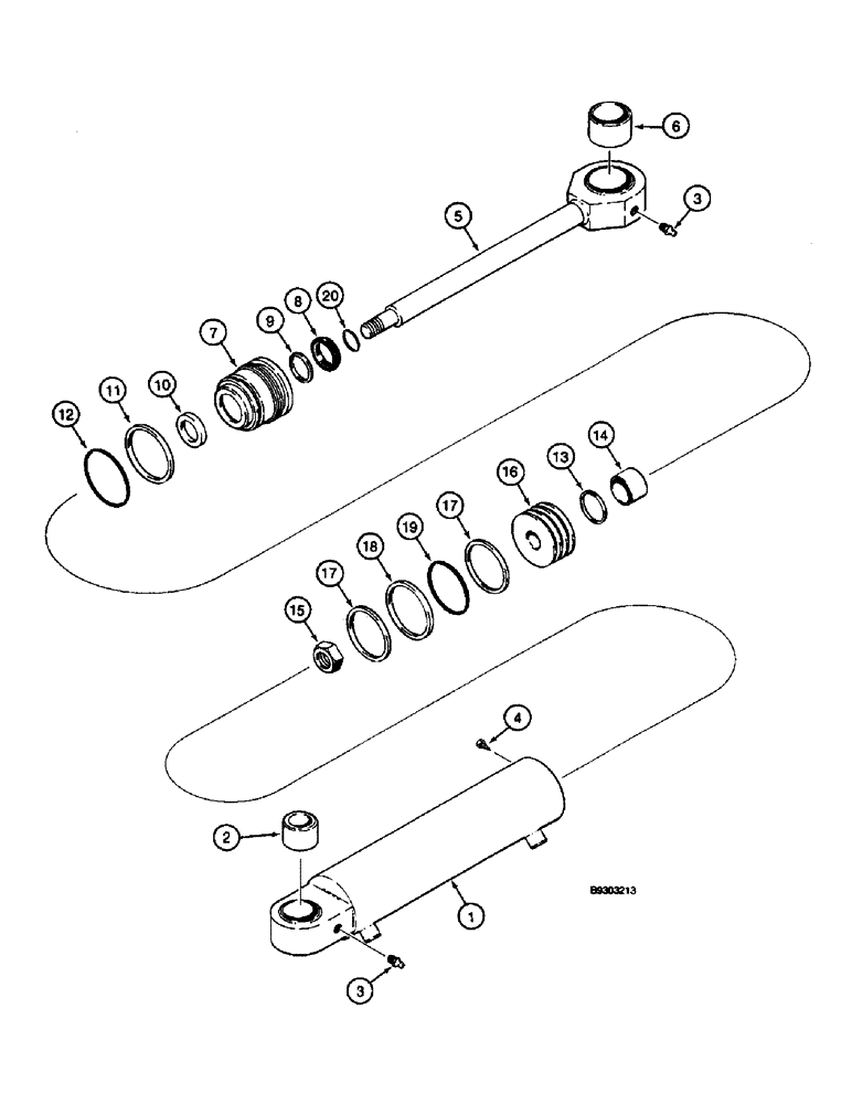 Схема запчастей Case 660 - (8-103A) - PLOW BLADE STEERING CYLINDER - 111620A2, FOR INTEGRAL QUAD UNIT (08) - HYDRAULICS