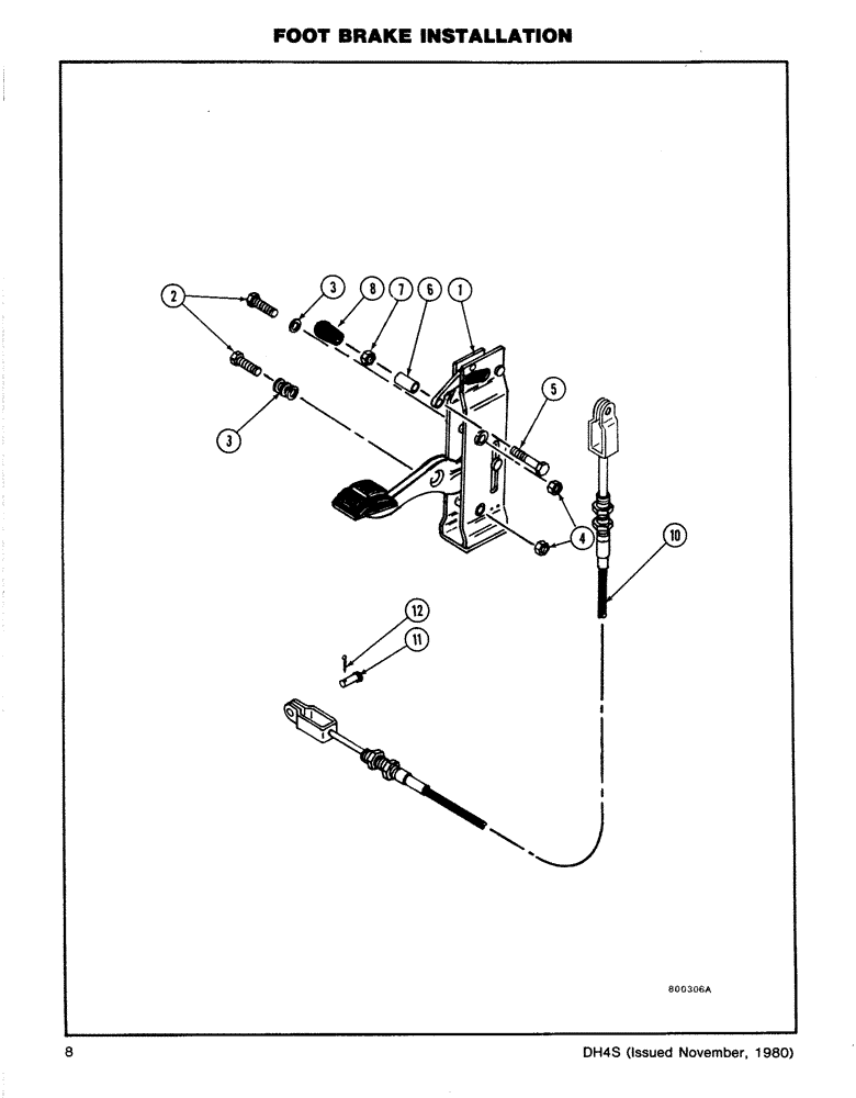 Схема запчастей Case DH4 - (1-08) - FOOT BRAKE INSTALLATION (41) - STEERING