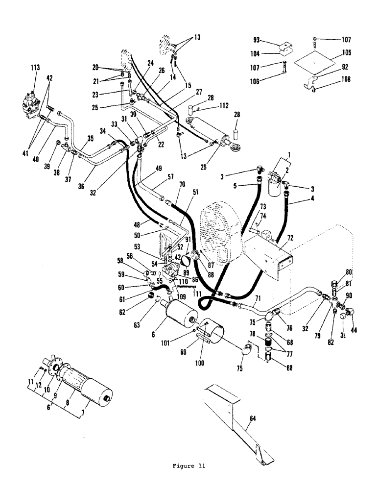 Схема запчастей Case L55 - (24) - BASIC HYDRAULIC CIRCUIT W/O ATTACHMENTS 