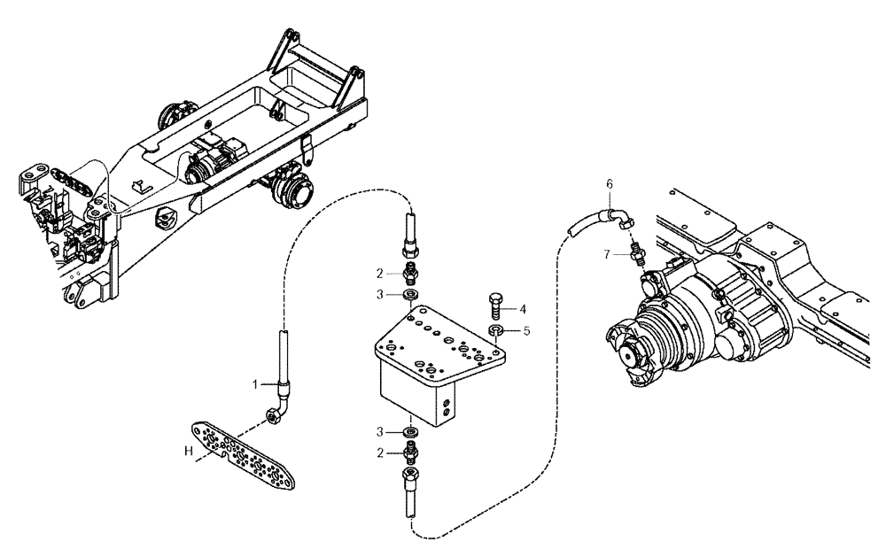 Схема запчастей Case 330 - (40A01010210[02]) - HYDRAULIC CIRCUIT - DIFFERENTIAL LOCKING (09) - Implement / Hydraulics / Frame / Brakes