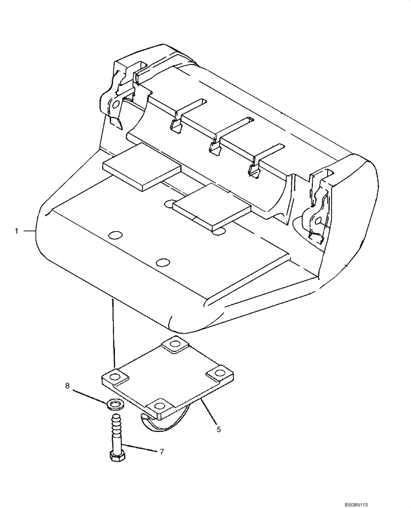 Схема запчастей Case 750L - (09-06) - COUNTERWEIGHT, FRONT - HOOK, TOWING (09) - CHASSIS/ATTACHMENTS