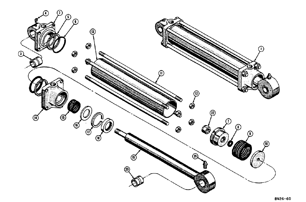 Схема запчастей Case 310E - (080) - D26083 LOADER LIFT HYDRAULIC CYLINDER (07) - HYDRAULIC SYSTEM