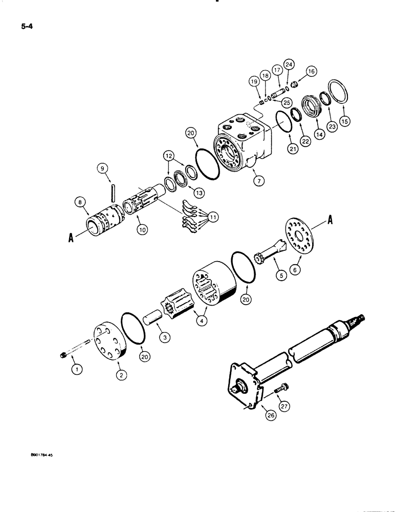 Схема запчастей Case W20C - (5-04) - STEERING CONTROL VALVE AND COLUMN ASSEMBLY, USES D83218 CONTROL VALVE (05) - STEERING