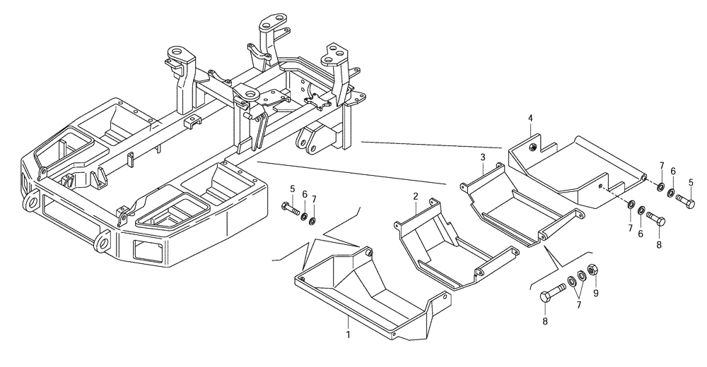 Схема запчастей Case 330 - (98A01010727[01]) - BOTTOM GUARDS (19) - OPTIONS